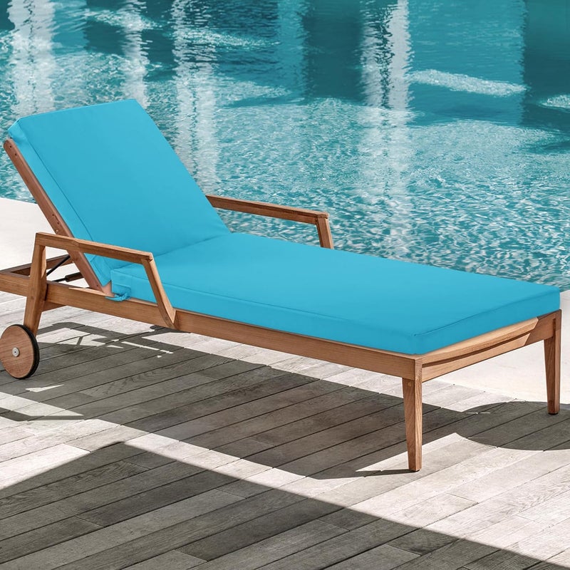 Summsun Chaise Lounge Cushions Outdoor - Waterproof and Fade Resistant Sun Lounger Replacement Cushions - Patio Lounger Pads with Removable Cover for Pool, Deck, Lawn, 72 x 21 x 3 Inch, Teal - Image 2